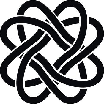 Intricate Celtic knot symbol design with interwoven loops and abstract pattern vector