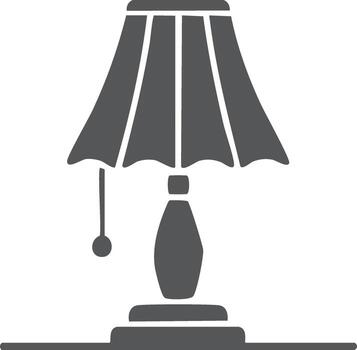 Stylish bedside lamp with a decorative shade and pull chain on a surface for ambient lighting vector