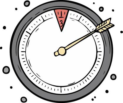 Analog Meter Showing One Third Indication Measurement Instrument Dial Display with Arrow Hand vector