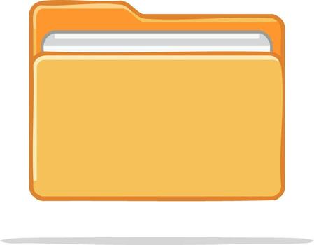 Simple Yellow Folder Icon with Tabs for Document Organization vector