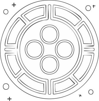 circular geométrico diseño presentando círculos y rectangular formas vector