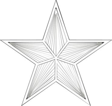 geométrico cinco puntiagudo estrella icono con un facetado línea Arte modelo. resumen monocromo símbolo vector