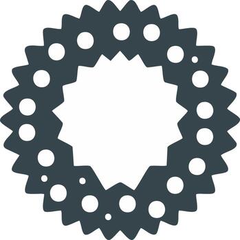 Geometric Teal Ring with Starred Outline and Spherical Accents for Decorative Framework vector