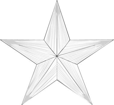 Stylized Five Pointed Star with Gradient Fill Decorative Graphic Element vector