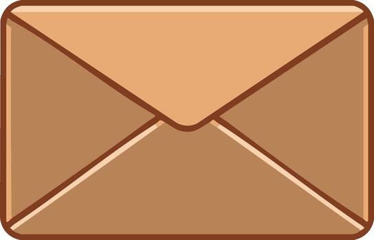 Envelope icon in a cartoon style for mail, communication, or business. Illustration in format vector