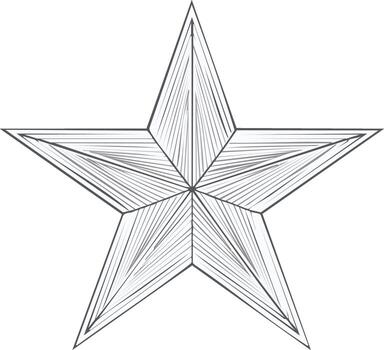 Abstract Geometric Star Outline with Linear Shading Details vector