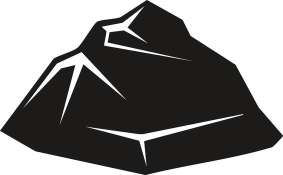 Bold geometric mountain peak icon with sharp angles and stark contrast vector