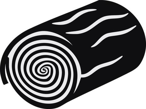 Stylized Log with Grain and End Spiral Design Graphic in Black and White vector