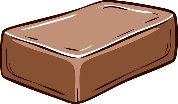 Brown chocolate bar with smooth surface and rounded edges vector