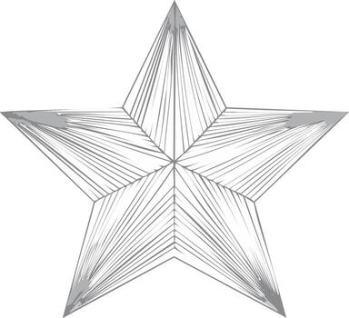 Five-pointed Star with Radiating Lines in Minimalist Style, Abstract Geometric Shape vector