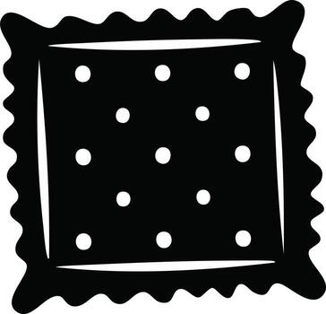 Square Cracker with Scalloped Edges and White Dots Food Illustration vector