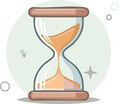 Hourglass with flowing sand and soft pastel background symbolizing the passage of time vector