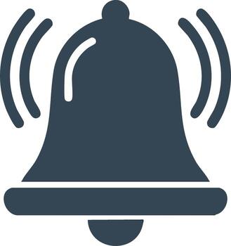 Alert notification symbol with sound waves from ringing bell vector