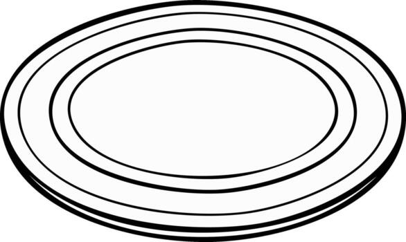 Geometric Oval Shape with Multiple Parallel Outlines in a Minimalistic Graphic Illustration vector