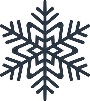 estilizado copo de nieve icono sencillo geométrico invierno diseño elemento vector