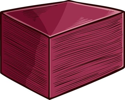 mano dibujado ilustración de un sólido granate bloquear con eclosionado textura vector