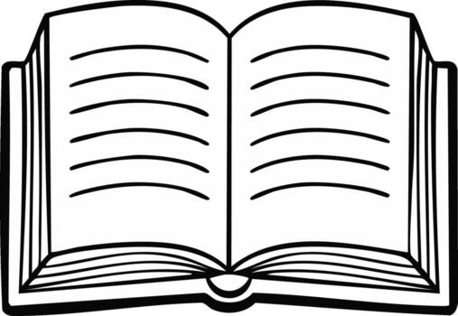 Open Book with Lined Pages Illustration for Reading and Education vector