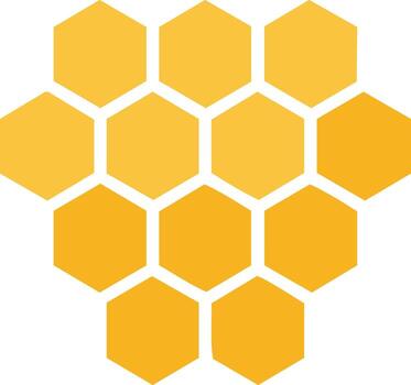 Honeycomb Structure with Honeycomb Cells Illustration in Yellow Shade and Honeycomb Design vector