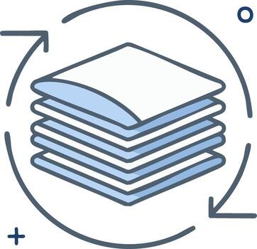 Illustration of Layered Sheets with Rotating Arrows for Software Management and Version Control vector