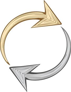 Circulation Process Arrows Hand-Drawn Style Cycle of Direction vector