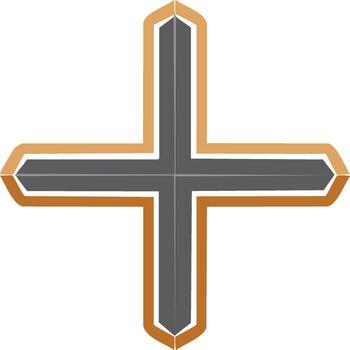 Modern Plus Symbol Icon Graphic Shape Abstract Decorative Element vector