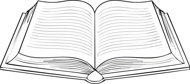 graphic of an opened book showing its pages with horizontal lines ready for text and education vector