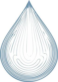 Abstract Blue Water Drop Shape With Concentric Lines and Subtle Face Form vector