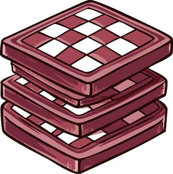 apilar de cuadrado tableros de ajedrez en rojo y blanco vector