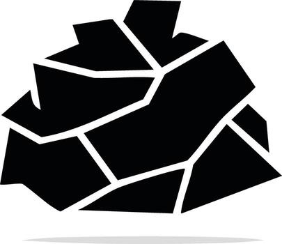 Monochrome Rock Formation with Geometric Shapes and Sharp Edges Illustration for Environmental and Geological Designs vector