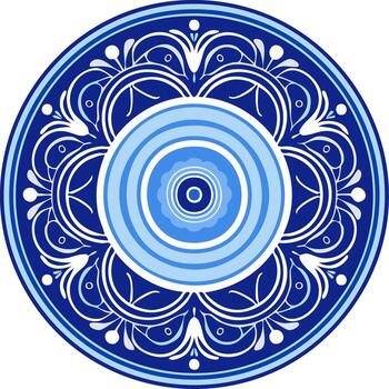 Decorative Evil Eye Symbol with Circular Ornate Pattern vector