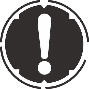 advertencia alerta icono con un exclamación marca en un circular tecnología marco gráfico vector