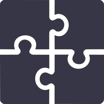 Four-piece puzzle illustration. Concept of teamwork, solutions, and connection. Abstract design vector