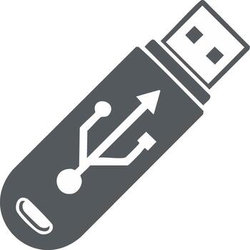 sencillo gris USB destello conducir icono para datos transferir y memoria almacenamiento vector