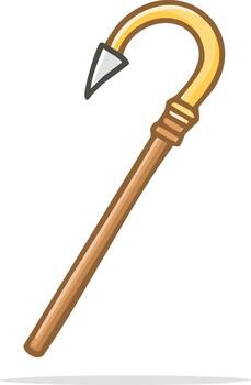 A wooden ax with a sharp point vector