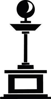 Abstract Monument Silhouette with Sphere, Rectangular Column, and Stepped Base vector