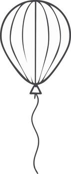 Simple outline drawing of a festive party balloon with a wavy string vector