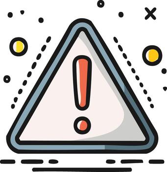 Danger Warning Sign Design with Attention Exclamation Mark and Triangle Border vector