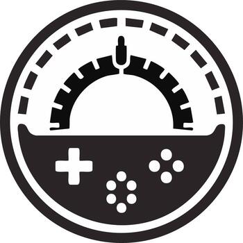 Game Controller Gauge Icon, Game Level, Console UI, Geek Culture Illustration vector