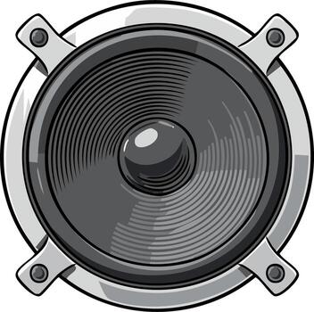 Modern Woofer Speaker with Four Mounting Tabs vector