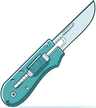Illustrative of a sharp utility knife, isolated on a white background vector