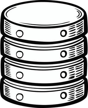 Stylized Graphic of Stacked Discs Representing Data Storage vector