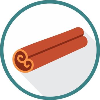 Cinnamon Stick Graphic of Spices with Long Shadow in Circle Frame for Food Packaging and Digital Art vector