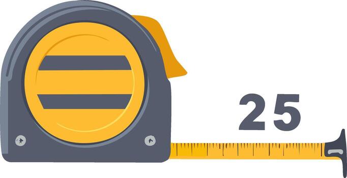 amarillo y gris cinta medida demostración número veinte cinco para preciso medición vector