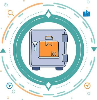 Secure Package Delivery and Asset Protection Concept with Safe Icon vector