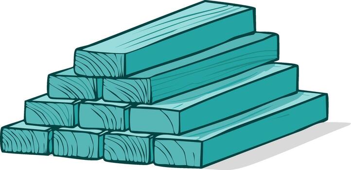 A stack of wooden blocks on a white background vector