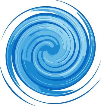 Blue Watery Swirls Creating a Vortex Illustration Representing Movement and Fluidity in Dynamic Design vector