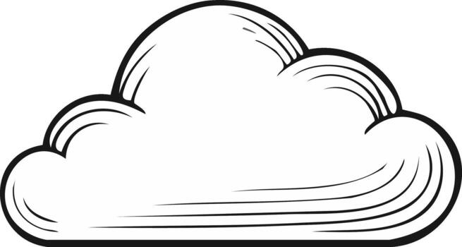 Illustration of a Cartoon Cloud with Lines for Weather or Data Concepts vector