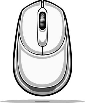 Stylized Computer Mouse Illustration featuring Central Scroll Wheel Design for Digital Technology Concepts vector