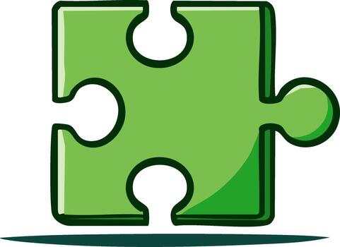 soltero verde rompecabezas rompecabezas pedazo ilustración representando un solución y conexión vector