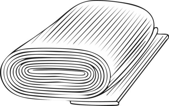 Roll of Fabric or Material Pattern Outlined for Sewing and Crafting Projects vector